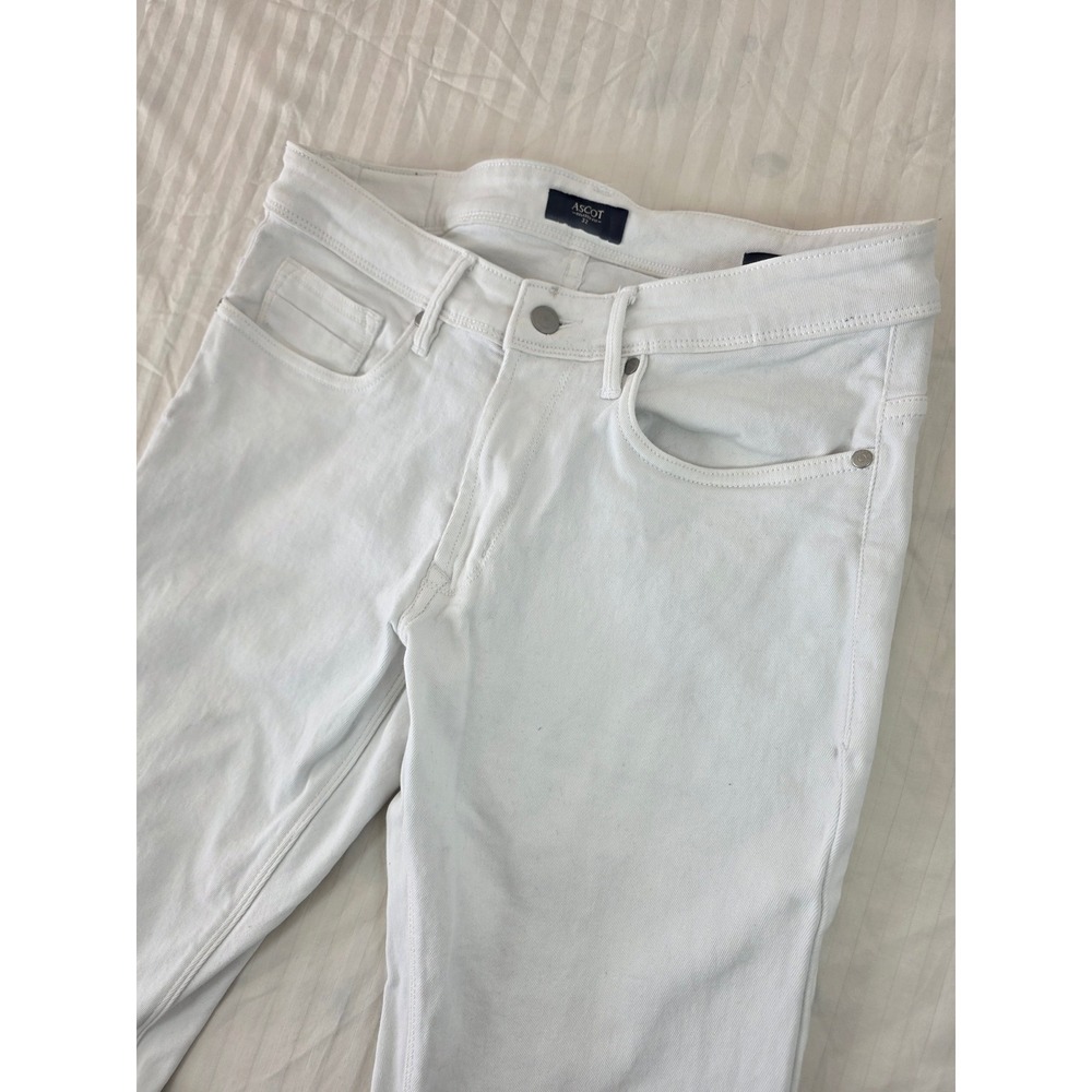 Ascot Mens Relaxed Fit Stretch Jeans White Denim Size 32 300948222001